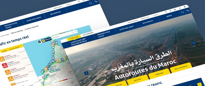Screenshot of the site Autoroutes du Maroc