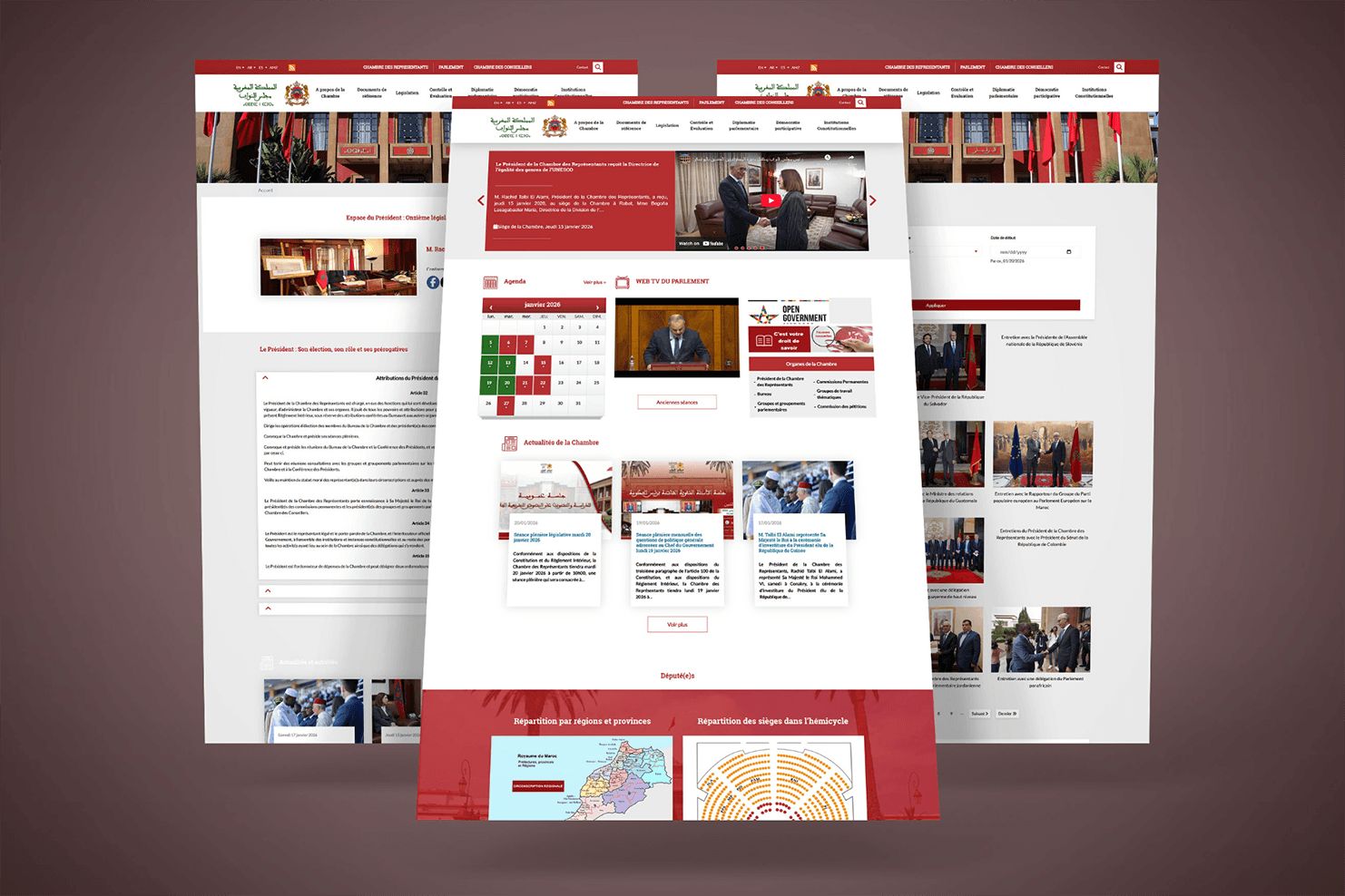 Capture d’écran du site Chambre des Représentants, aperçu 2