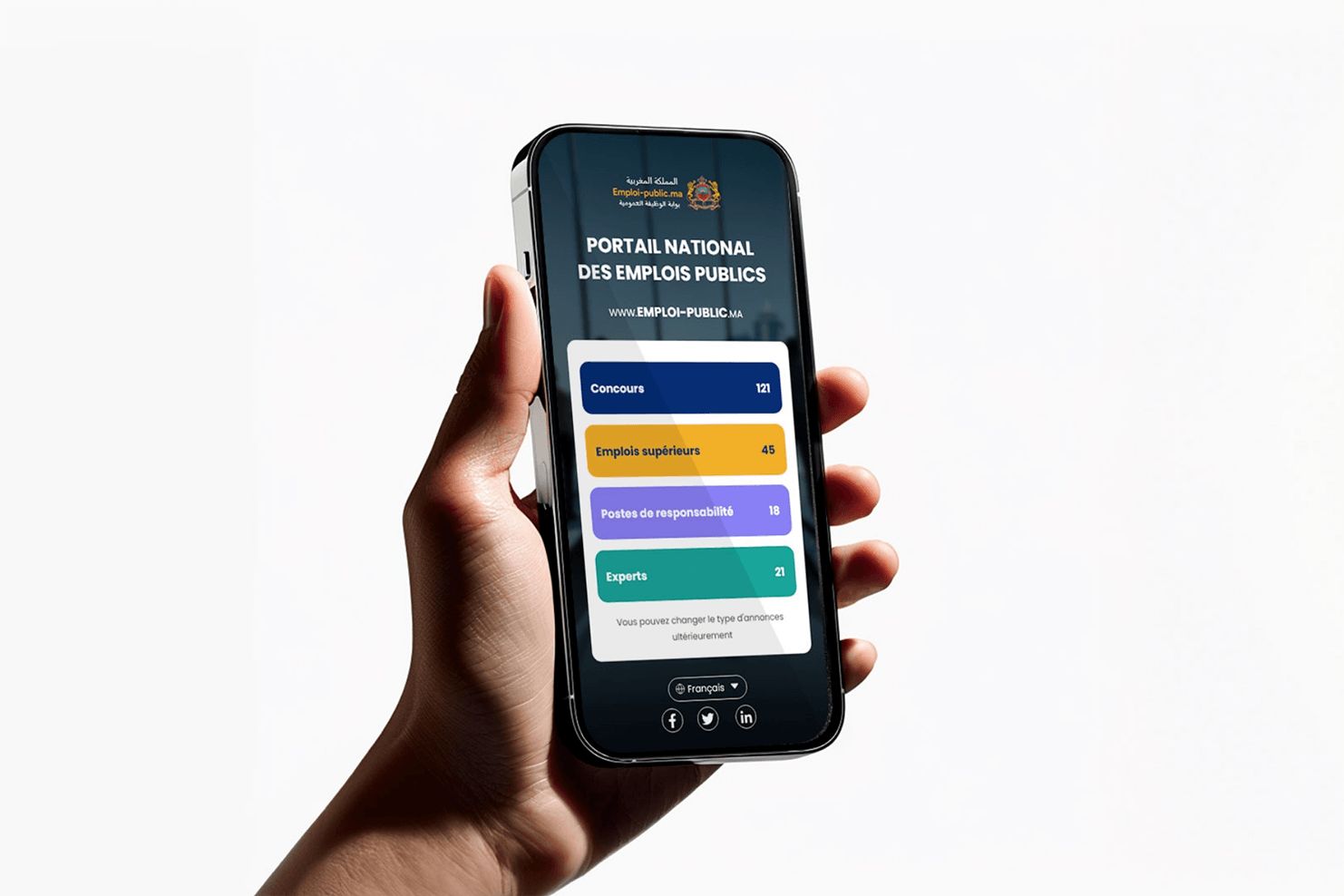 Capture d’écran du site Emploi Public, aperçu 2