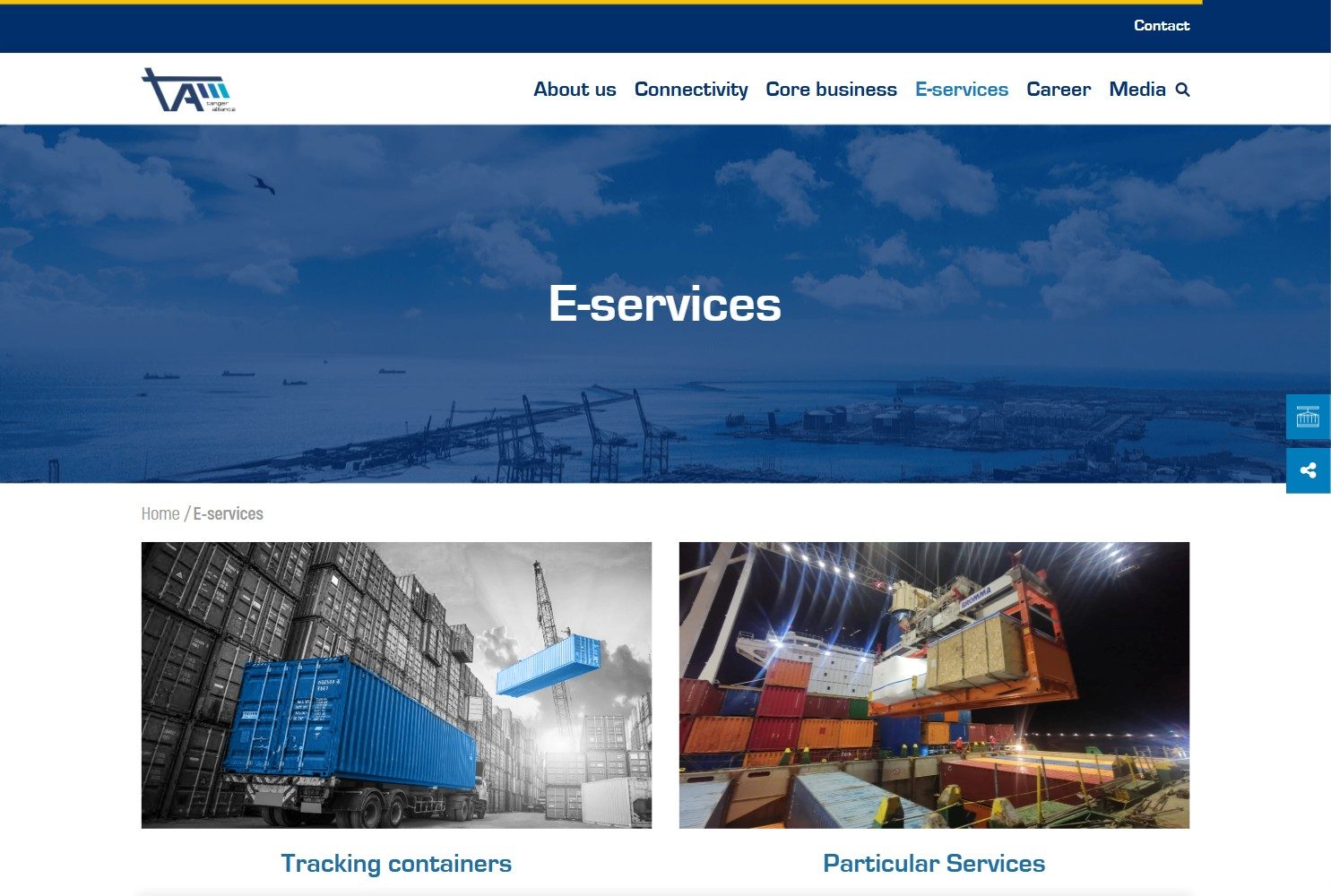 Screenshot of the site Tanger Alliance, preview 3