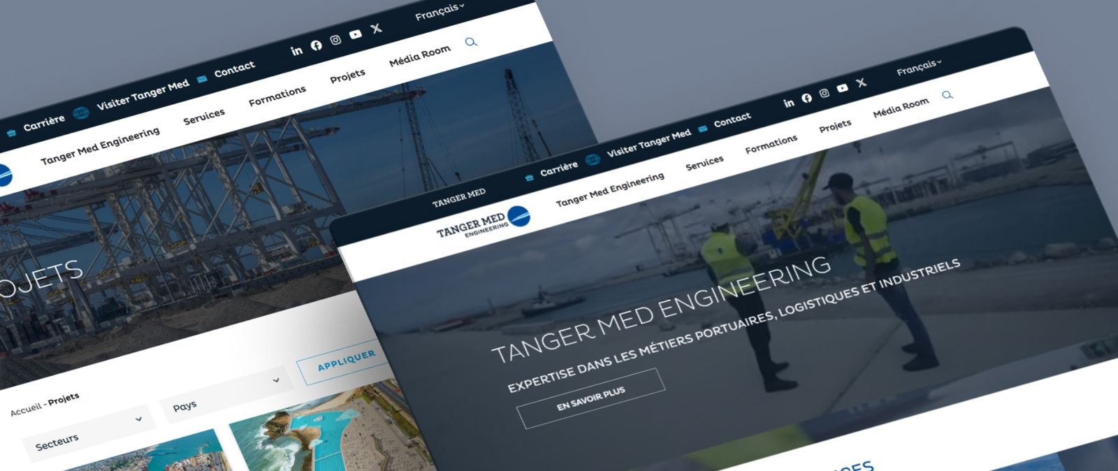 Capture d'écran du site Tanger Med Engineering, preview 1