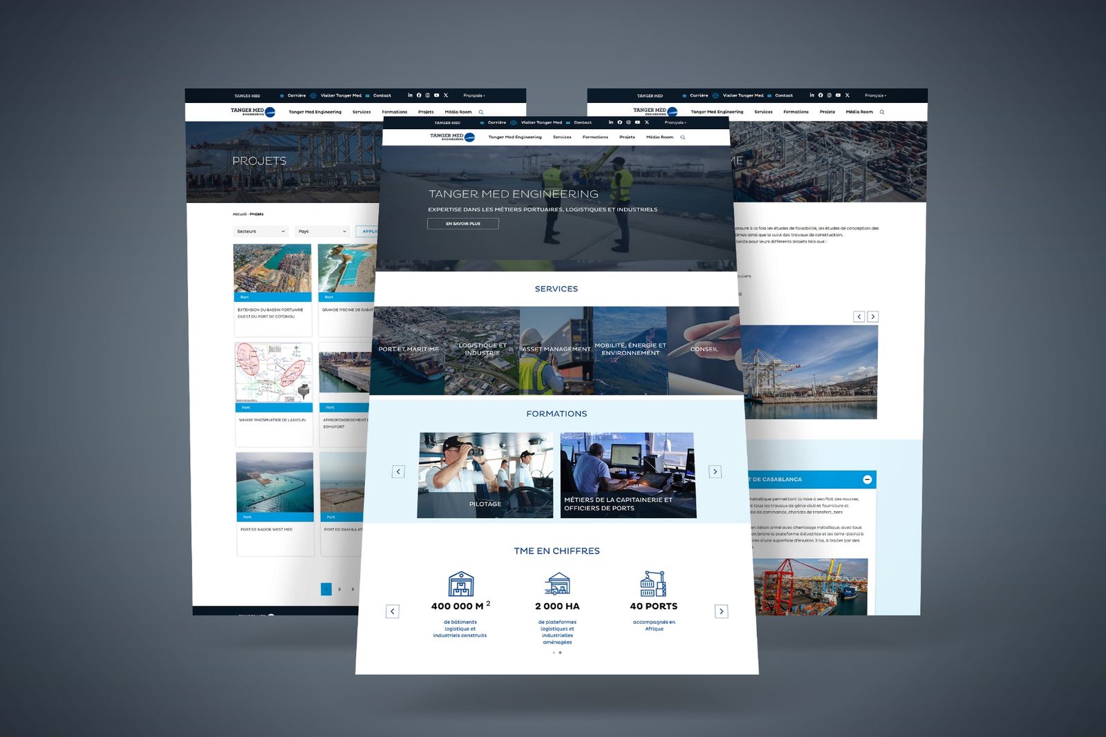 Screenshot of the site Tanger Med Engineering, preview 2