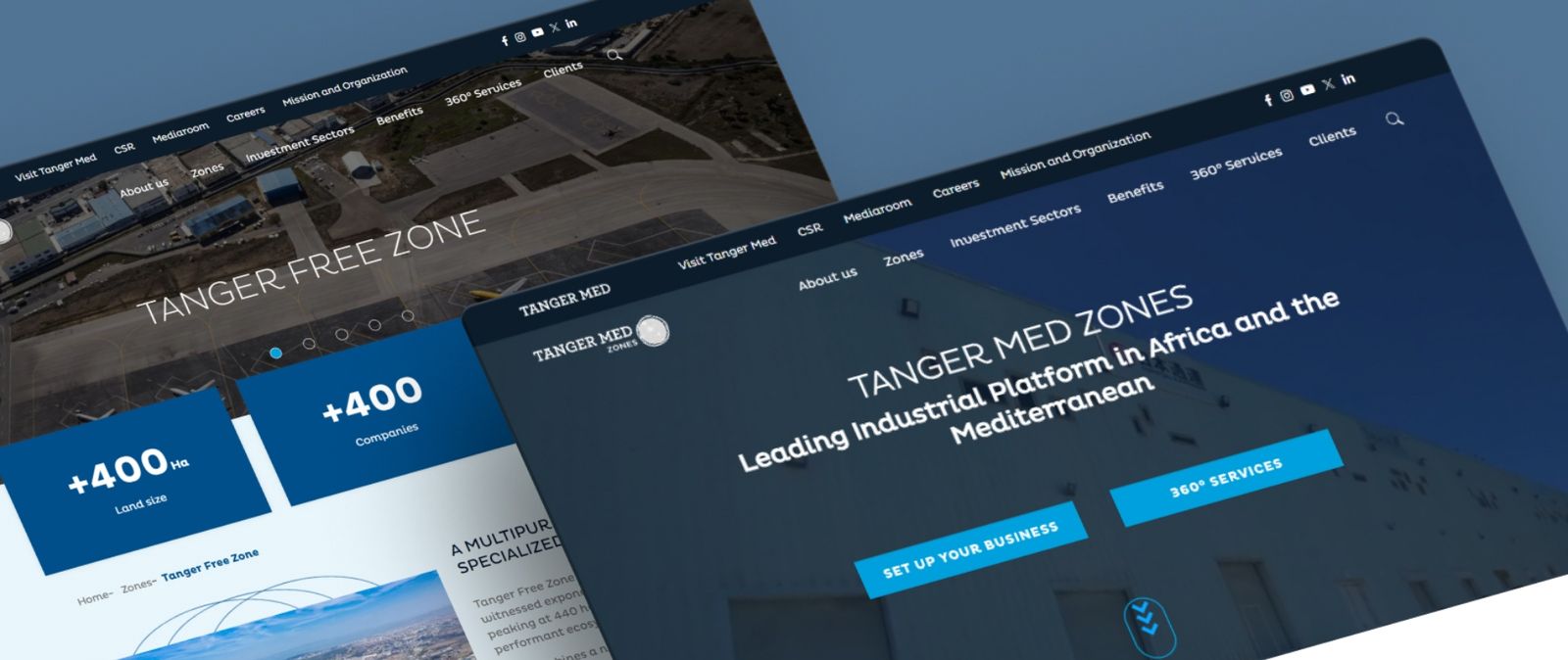 Capture d'écran du site Tanger Med Zones, preview 1